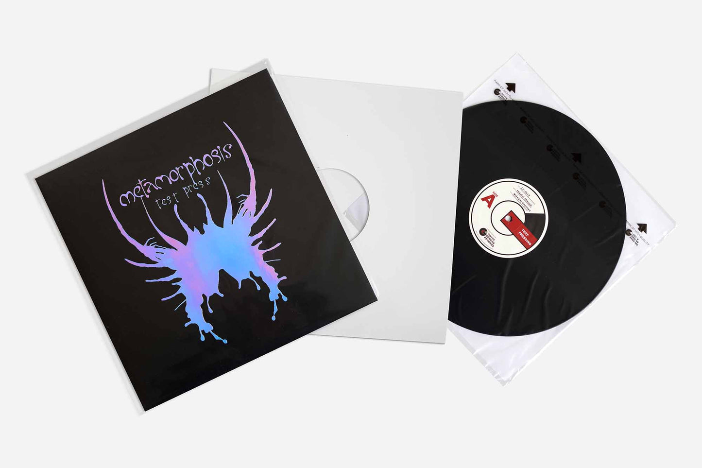 Metamorphosis Test Pressing + Custom glow-in-the-dark jacket by Ampsock Customs Human Sweat Records